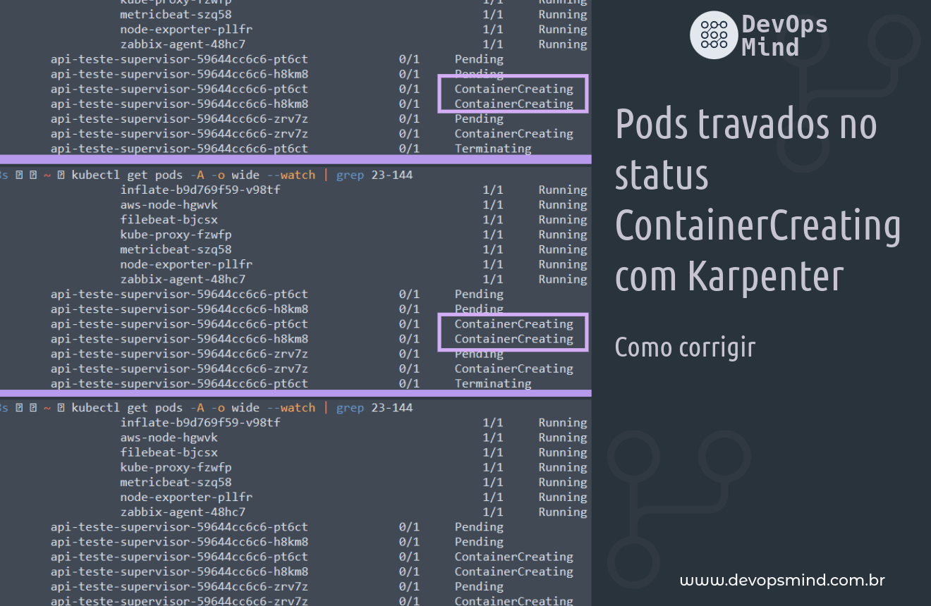 Pods travados no status ContainerCreating com Karpenter: Como corrigir ...