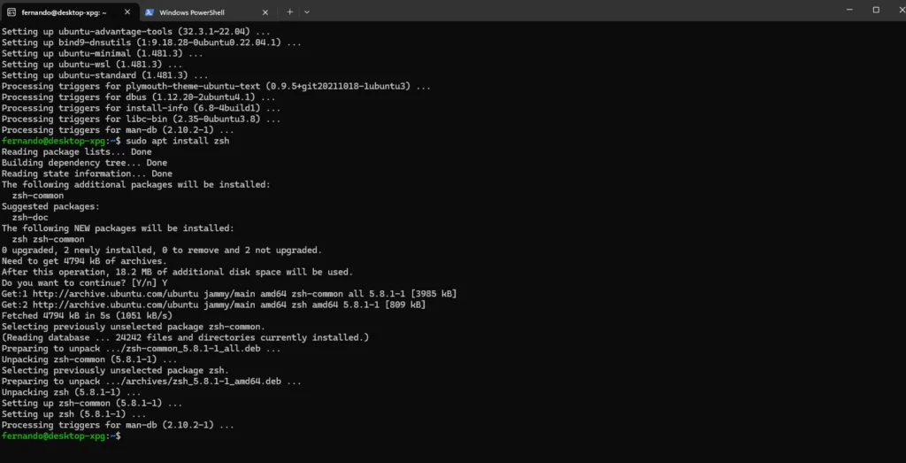 windows terminal linux