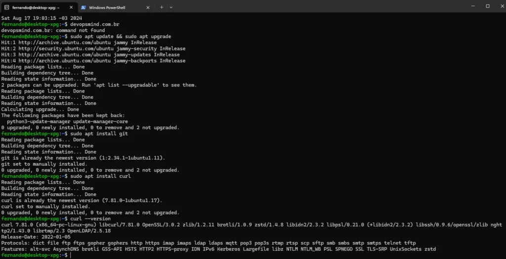 curl windows linux