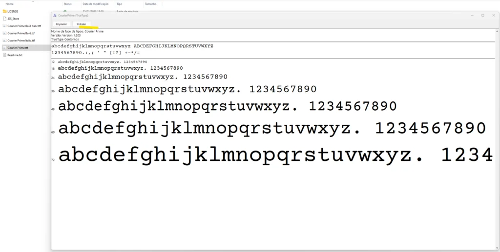font windows linux