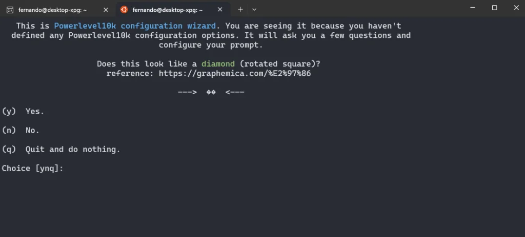 p10k configure windows config assist