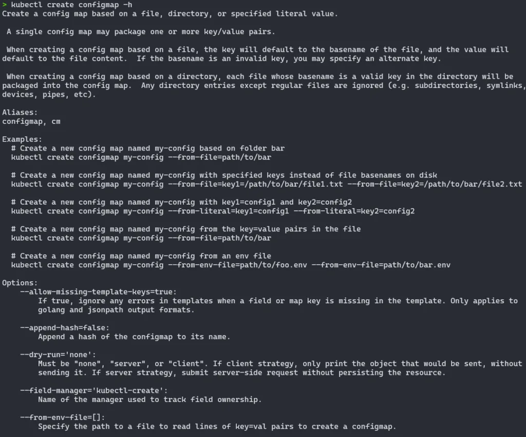 kubectl help
