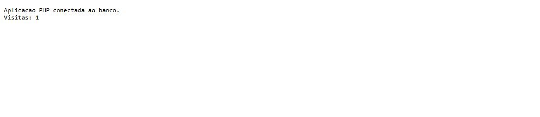 Resposta real da aplicação PHP conectada ao MariaDB, com contador de visitas igual a 1.